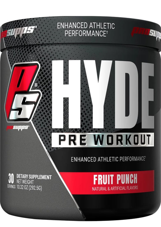 PROSUPPS, HYDE, PRE-WORKOUT. (292.5G. FRUIT PUNCH)